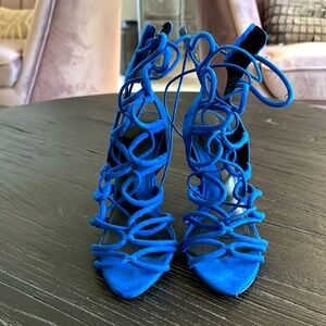 Zara cobalt blue strappy heels